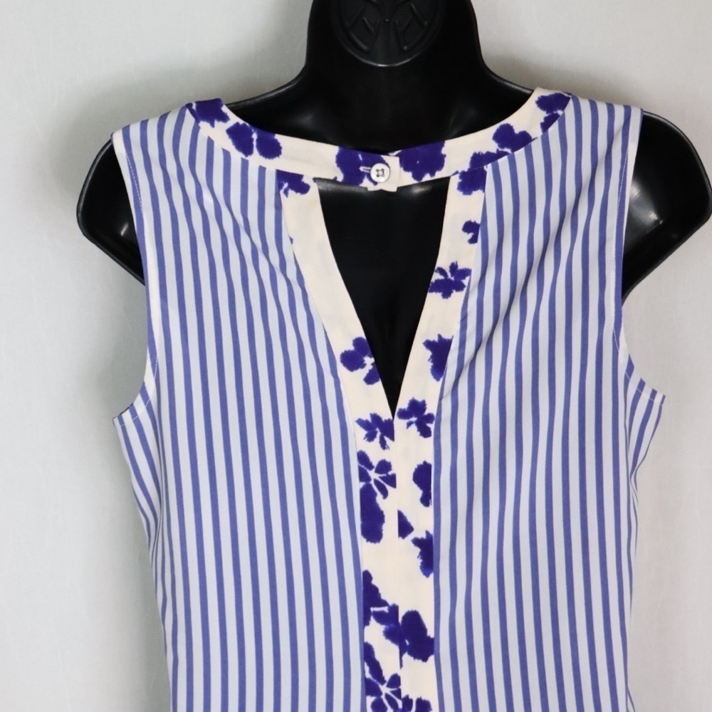 CABI Floral Striped Blouse Style 5357 - Picture 9 of 16